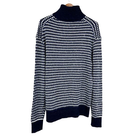 Ted Baker NWT Navy Blue Riber Roll Neck Wool Jumper Turtleneck Sweater Sz 6 XXL - Picture 3 of 10